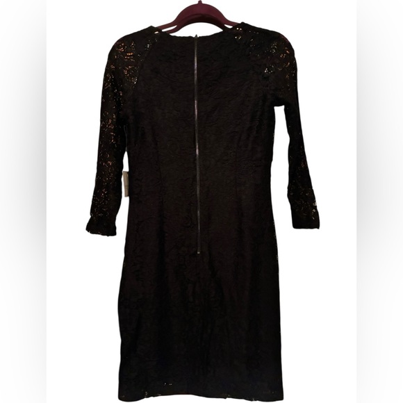 NWT LAUNDRY BY SHELLI SEGAL BLACK LACE SHEATH DRESS SIZE 4 - Picture 5 of 11